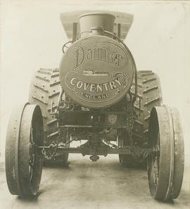 Damler tractor, front view.