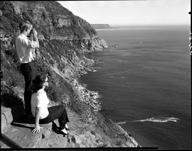 "Cape Town, 1970. Tourists viewing ocean from Chapmans Peak."
