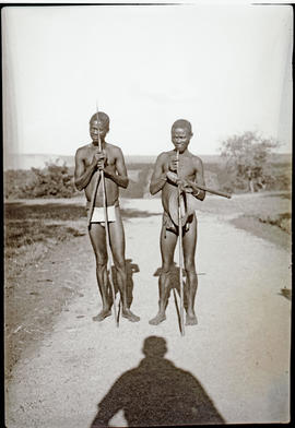 Kalahari, 1935. Two male Bushmen from the Northern Kalahari.