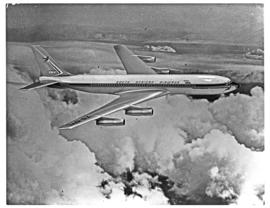 "1966. SAA Boeing 707 in flight (model)."