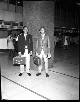 Johannesburg, January 1973. Jan Smuts Airport. Snooker players departure.