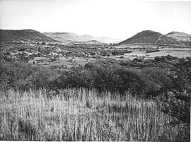 Estcourt district, 1957. Landscape with railway line in the distance.