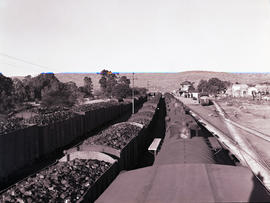 Komatipoort, 1945. Coal and petrol tanker trains in station.