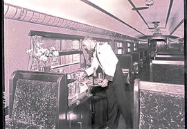
Interior of SAR dining car Type A-28.

