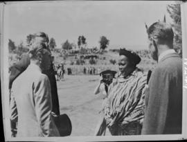 Basutoland, 12 March 1947. King George VI speaking Regent, Paramount Chieftainess Mantsebo Seeiso.