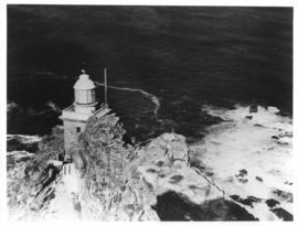 Cape Town. Cape Point lighthouse on rocky outcrop.