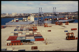 Port Elizabeth, September 1984. Port Elizabeth Harbour container depot. [Z Crafford]