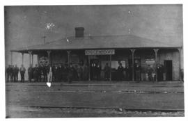 Krugersdorp, September 1896. Staff at station building.