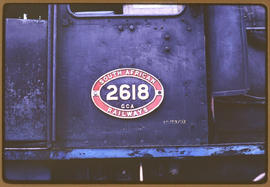 Number plate of SAR Class GCA No 2618.