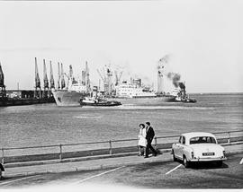 Port Elizabeth, 1965. Ship 'Krugerland' in harbour.