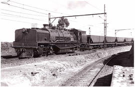 East Rand, 1946. Train with SAR Class U No 1377 Garratt hauling goods train with empties to Witbank.