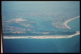 Durban, October 1978. Aerial view of Durban Harbour and the Bluff. [D Dannhauser]