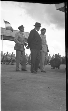 Johannesburg, 1947. Opening of Jan Smuts airport. Minister Sturrock and Field Marshal Montgomery ...