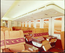 SAA Boeing 747 Interior. Passenger cabin.