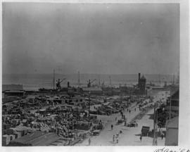 Durban, circa 1901. Goods yard at Durban Harbour. (Durban Harbour album of CBP Lewis)