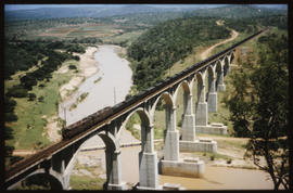 Ulundi district. Coal train crossing the bridge over the White Mfolozi River on the Richards Bay ...