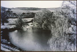 Railway bridge over river.