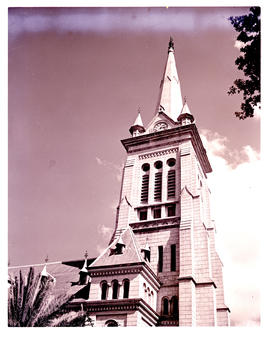 Paarl, 1952. Steeple of Dutch Reformed Church.
