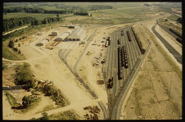 Richards Bay, November 1979. Marshalling yard at coal terminal in Richards Bay Harbour. [De Waal ...