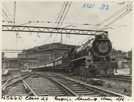 Johannesburg, 1938. SAR Class 23 with Union Limited leaving station.