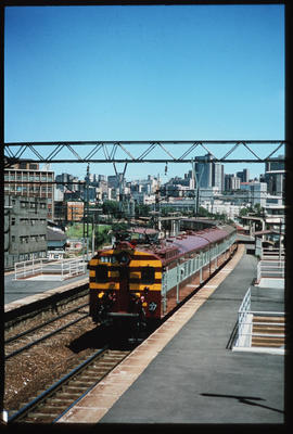 Johannesburg, January 1979. SAR Class 5M2A on suburban train No 9819. [D Dannhauser]