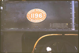 Number plate of SAR Class 8D No 1196.