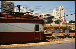 Johannesburg, 1984. Partial view of SAR type 5M2A electrica suburban locomotive.
