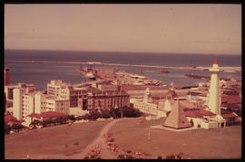 Port Elizabeth. Aerial View of city centre and harbour from the Donkin.