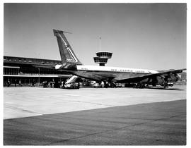 Windhoek, Namibia, 1968. JG Strijdom airport. SAA Boeing 727 ZS-DYL 'Bloemfontein'.