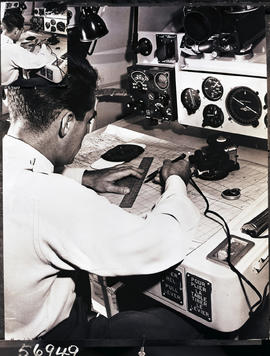 
Lockheed Constellation cockpit. Navigator's station.
