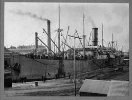 July 1907. The 'Everton Grange' in graving dock.