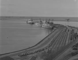 Port Elizabeth, 1948. Port Elizabeth harbour viewed from the Campanile.