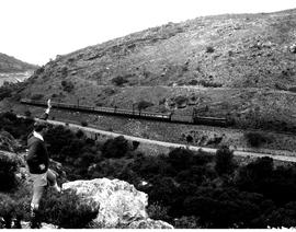 Tulbagh district, 1970. Passenger train in Tulbaghkloof.