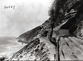 Wilderness, 1928. Log train between Wilderness and Kaaimans River.