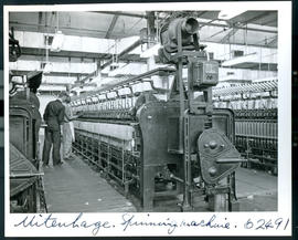 Uitenhage, 1954. Spinning machine at textile factory.