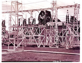 "Rustenburg, 1950. Electrical switchyard."