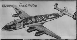 SAA Lockheed Constellation interior. Cutaway drawing. Layout of passenger  accomodation. LOPA. ZS...