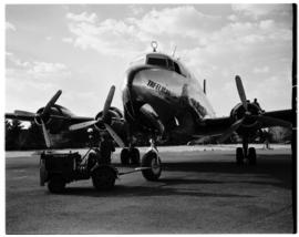 Johannesburg, August 1946. Rand Airport. SAA Douglas DC-4 ZS-AUA. Note flying springbok roundel.