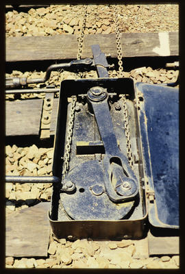 November 1987. Mechanism for changing railway track switches.