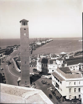 Port Elizabeth, 1952. Port Elizabeth harbour showing campanile.