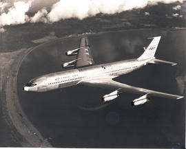 
Boeing 707, registration N714PA. Boeing factory photo. Boeing 707 Intercontinental Jet Transport.
