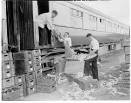 
Catering staff loading Pilot Train's dining car 'Kaaiman'.
