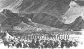 Cape Town. Turning of the first sod of the Wellington Railway by Sir G Grey. Reproduction from th...
