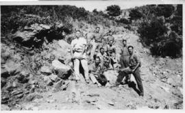 Group of young men with hammers. (Lund collection)