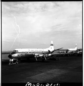 December 1958. Arrival of SAA Vickers Viscount ZS-CDT 'Blesbok' and ZS-CDU 'Bosbok'.