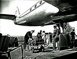 
Pan American Lockheed Constellation aircraft being loaded.
