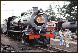 Durban, March 1978. SAR Class 14R No 1590 'Mary' with headboard 'Railway Society of SA Corridor D...