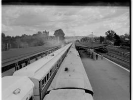 Bethlehem, 10 March 1947. Royal Train and Pilot Train in Bethlehem station.