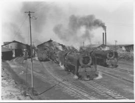 Kroonstad, 1946. Several SAR Class 15F engines in the foreground.