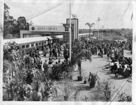 Komatipoort, 3 July 1945. Blue train at jubilee of the Lourenco Marques - Pretoria railway.